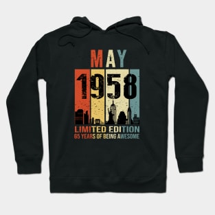 Made In 1958 May 65 Years Of Being Awesome Hoodie